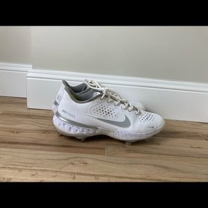 Nike metal baseball cleats white